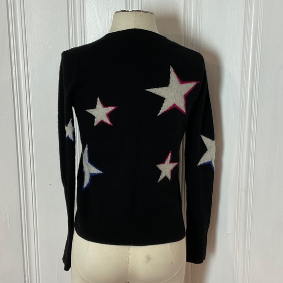 BANANA REPUBLIC Star Patterned Black Sweater - size Small - Picture 3 of 5